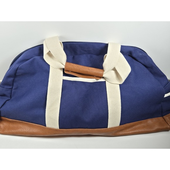 Facebook 10 Year Anniversary 2014 Canvas Leather  Duffle Gym Bag Rare HTF Vtg. - Picture 1 of 12